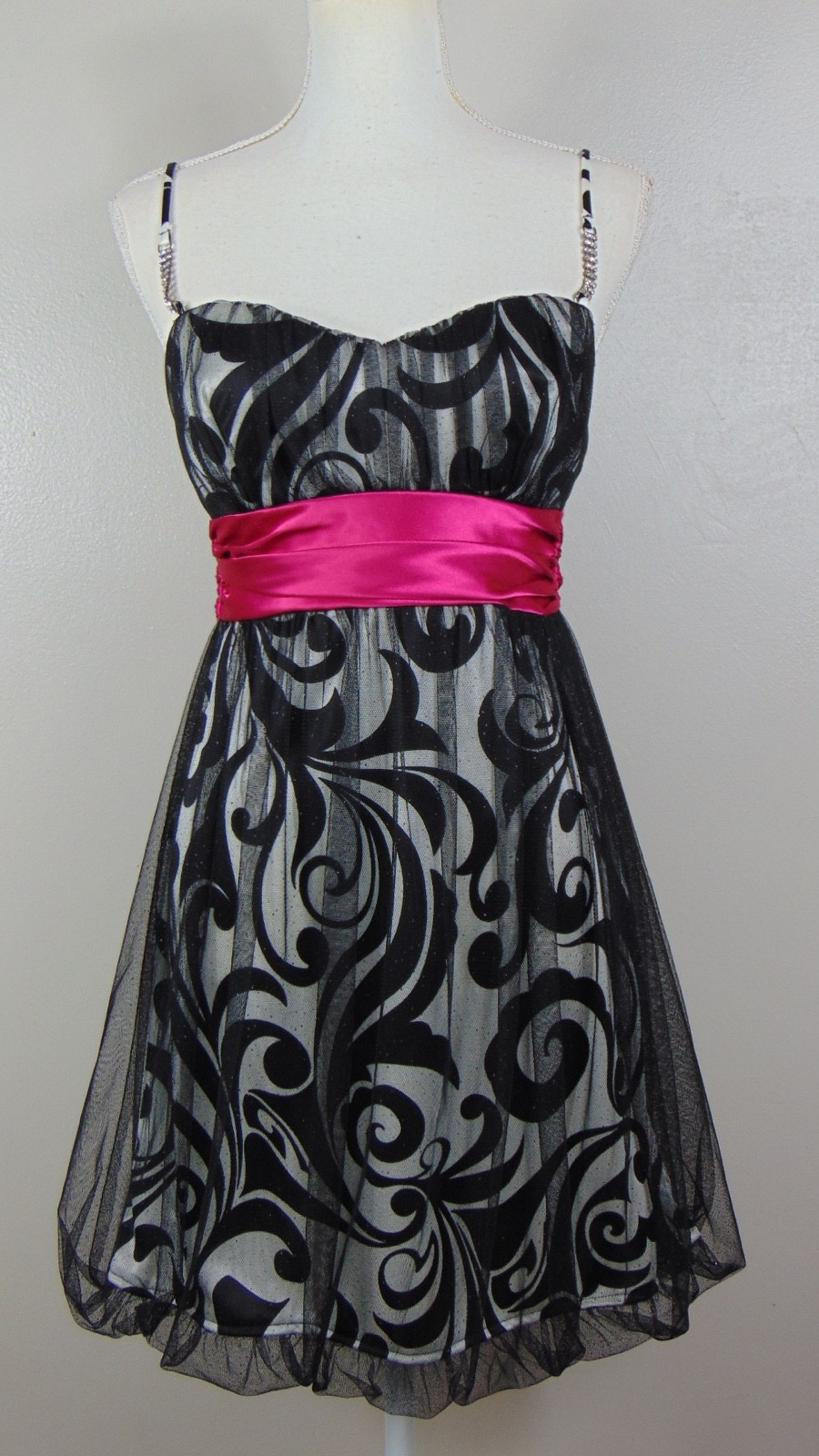 B Darlin Tulle Strapless Prom Formal Dress Fit & Flare Y2K Size 9/10 Cocktail