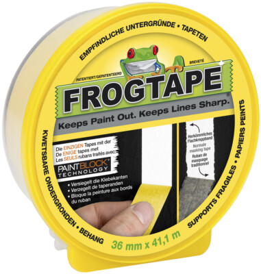 FROGTAPE Delicate Surface Gelb 36mmx41,1m Paintblocker Maler-Kreppband Klebeband