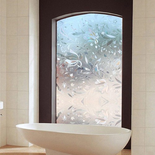 Rainbow Window Film Sticker Privacy Flower Frosted Stained Glass Sticker Decor - Picture 12 of 36