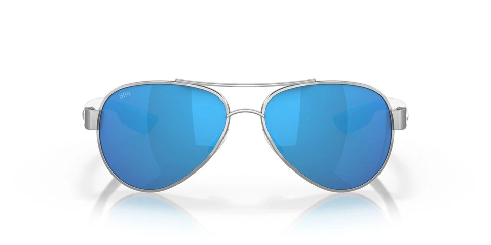 Costa Del Mar Loreto Women Sunglass Silver/Polarized Blue Mirror 580G Glass 56mm - Image 2 of 4