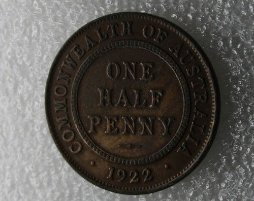 * 1922 HALFPENNY REVERSE LARGE BLOB ON TOP OF N ERROR COIN CIRCULATED #CACV2 - Picture 7 of 10