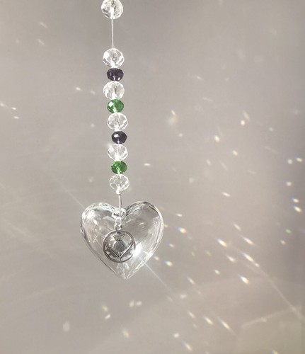 NEW Crystal SunCatcher Glass Heart Scottish Thistle I Love Scotland Gift Wrapped - Picture 8 of 8