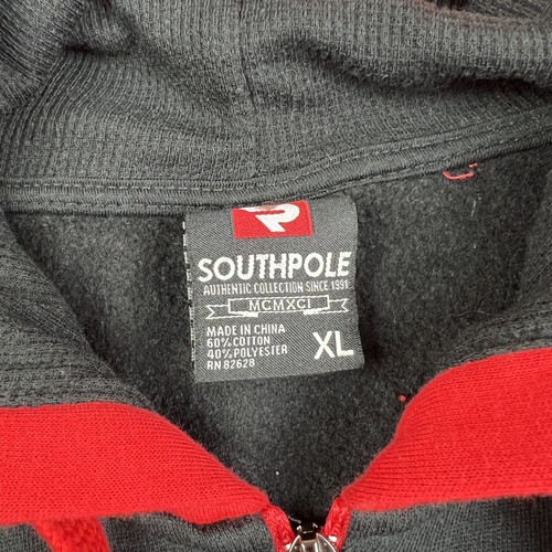 Vintage South Pole Sweater Mens Red Black Color Block Hoodie Y2K Streetwear Vtg - Picture 6 of 18