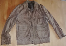 Leder Jacke Herren Wildleder Echtes Leder hellbraun Gr. 50 Vintage