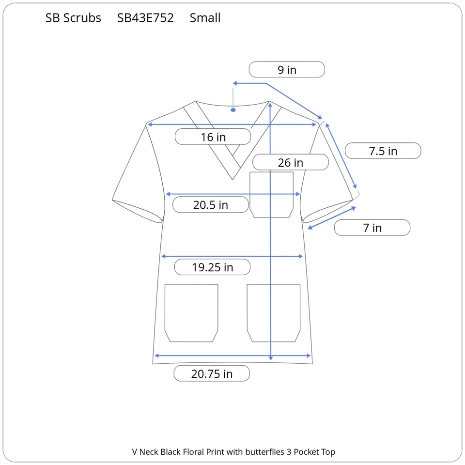 SB скрабы женщин Sz S V шеи черный цветочный медицинский стоматологический медсестра ветеринар скраб Топ - Изображение 2 из 4