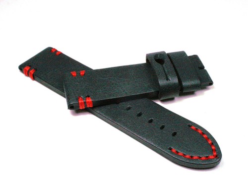BALDIERI AMMO HANDMADE ITALIAN LEATHER STRAPS,24MM, BLACK, BROWN, DARK BLUE - 第 3/6 張圖片