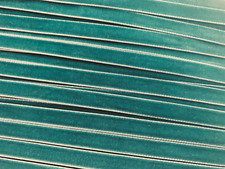 vintage velvet ribbon 3/8" trim 3yds teal made in Switzerland