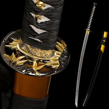 40'' Gold Bamboo T1095 Katana Combat Ready Japanese Samurai Functional Sword New