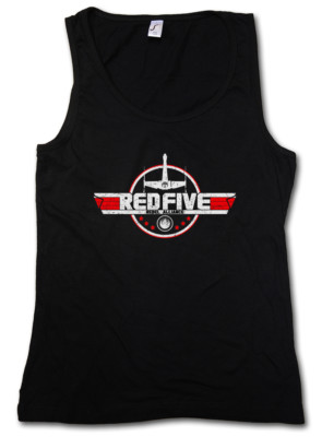 RED FIVE ALLIANCE DAMEN TANK TOP Luke Darth Star Skywalker Wars Wing Logo Vader