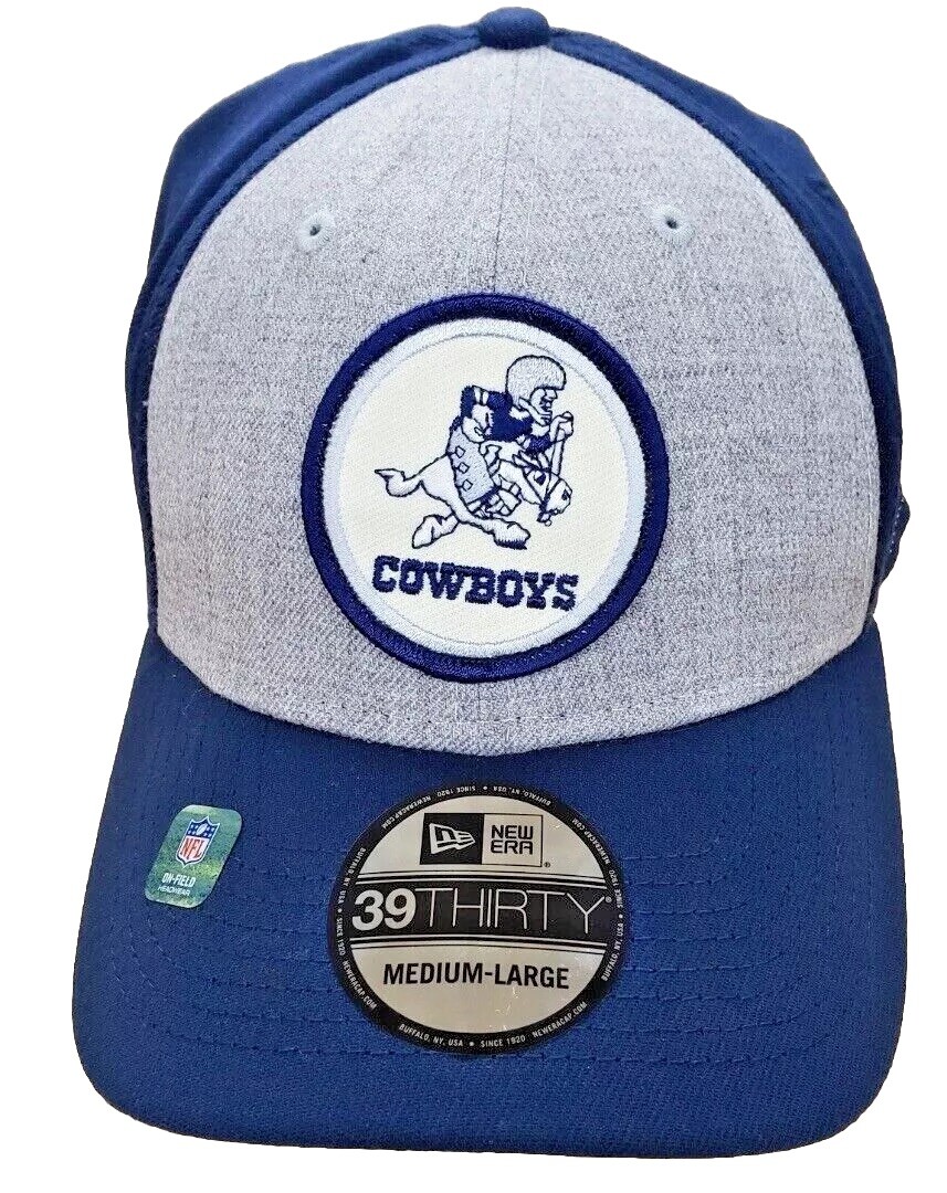 DALLAS COWBOYS NEW ERA 39THIRTY RETRO JOE ON FIELD SIDELINE FLEX FIT HAT  GRAY