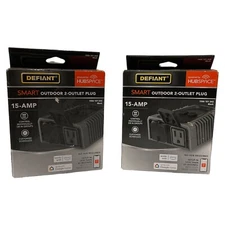 Defiant Outdoor Smart Plug 15 Amp 120-Volt Wi-Fi & Bluetooth Enabled (2 Pack) AP