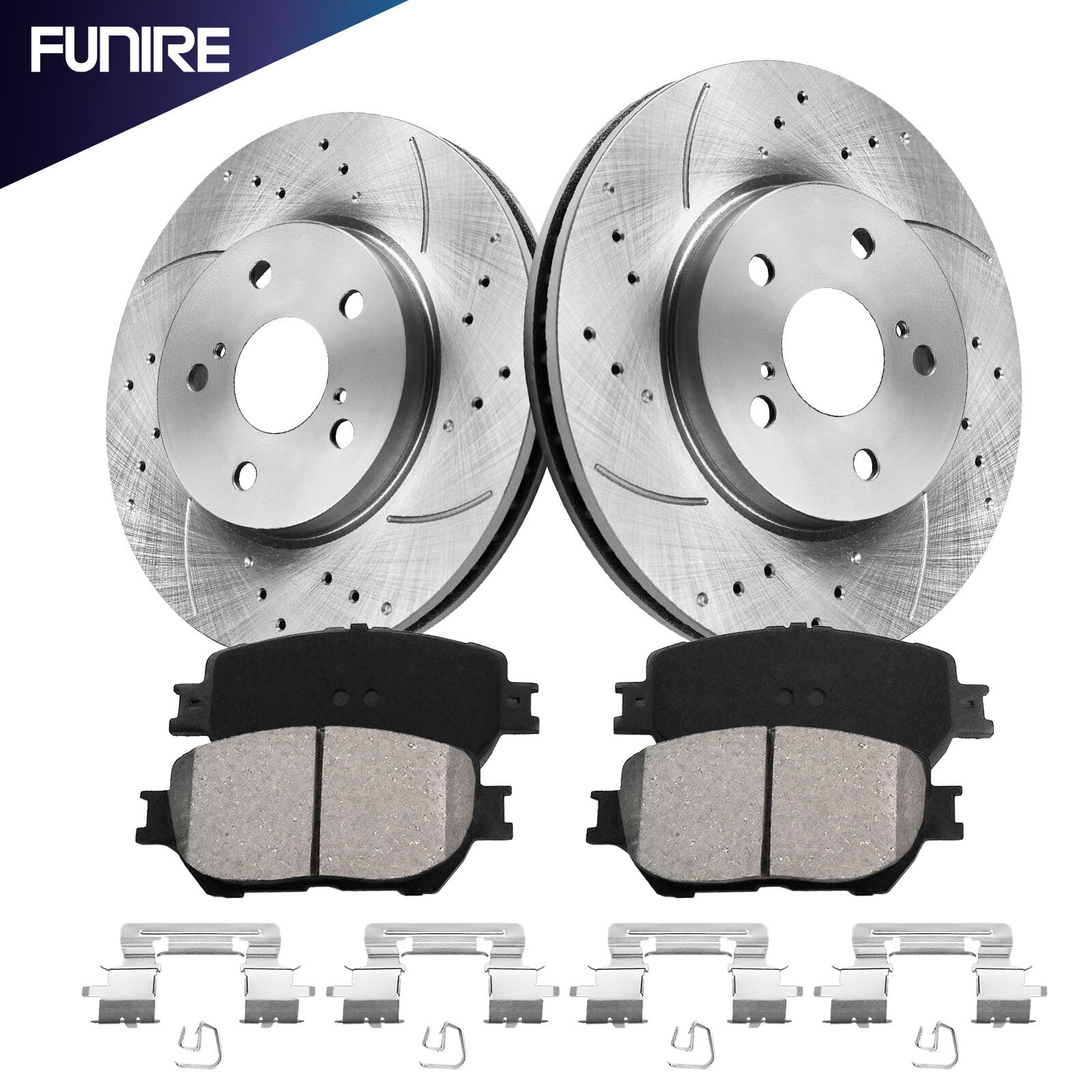 Front Drilled Rotors Ceramic Brake Pads for 2006 2013 2014 2015 Lexus