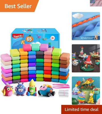 Modeling Clay Kits - 65 Colors Air Dry Clay, DIY Molding Magic Clay, No-Toixi...