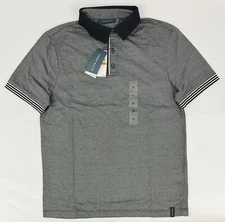 NEW Perry Ellis Regular Fit Jersey Polo Short Sleeve Sz S Black 4DSK7707RT Men’s