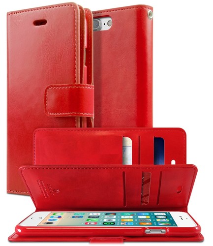 iPhone 7 8 Plus SE 6 6s Flip Wallet Case Card Holder Leather Soft Cover - Picture 24 of 43