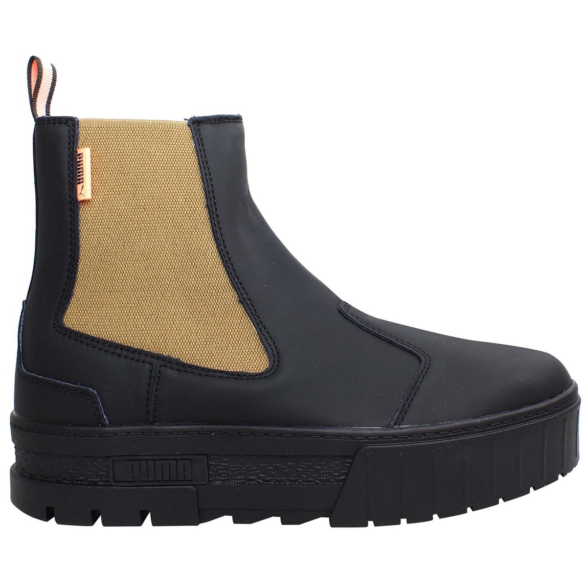 Puma Mayze Chelsea Pop Slip-On Black Leather Womens Boots 384549_03 | eBay  UK