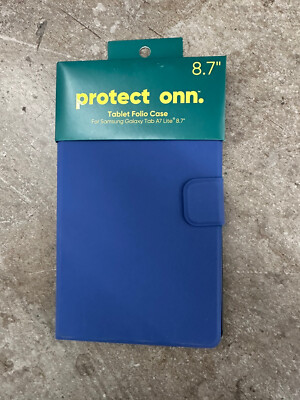 Case Samsung Galaxy Folio Magnetic Tab A7 Lite Tablet 8.7'' In Blue Vinyl Onn New