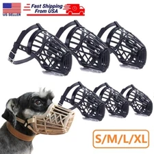 Large Pet Dog Basket Muzzle Mouth Cover Mesh Cage NoBarking Biting Chewing Tool