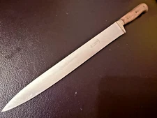 Vintage 1950-1970 GIESSER CLOVER GERMANY 11" Carving Slicing Knife Wood Handle