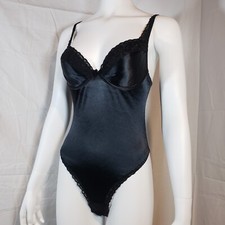 Victoria's Secret 36B Second Skin Satin Thong Panty Bodysuit Hi-Leg L XL