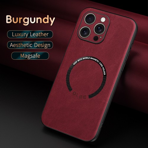 For iPhone 16 15 ProMax14 13 12 Slim Mag Safe Magnetic Leather Case Rugged Cover - Picture 10 of 18