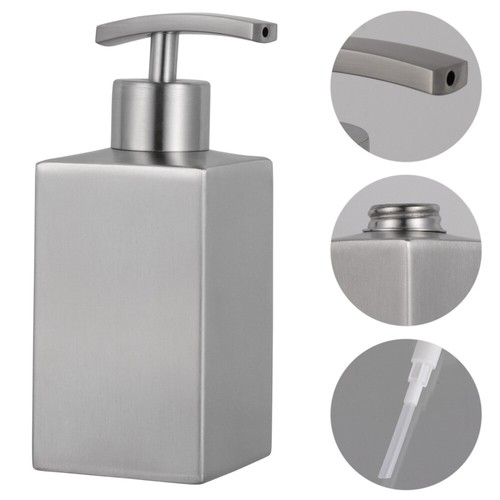 Stainless Bottle Dispenser Lotion Soap Bathroom Silver
