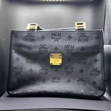 MCM Munchen Designed by Michael Cromer Canvas Bag with Leather Handles - EUC