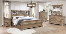 NEW Classic Sleigh King Queen 5PC Bedroom Set Traditional Oak Brown B/D/M/N/C