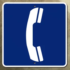 General service telephone road sign highway marker tourist information 18x18