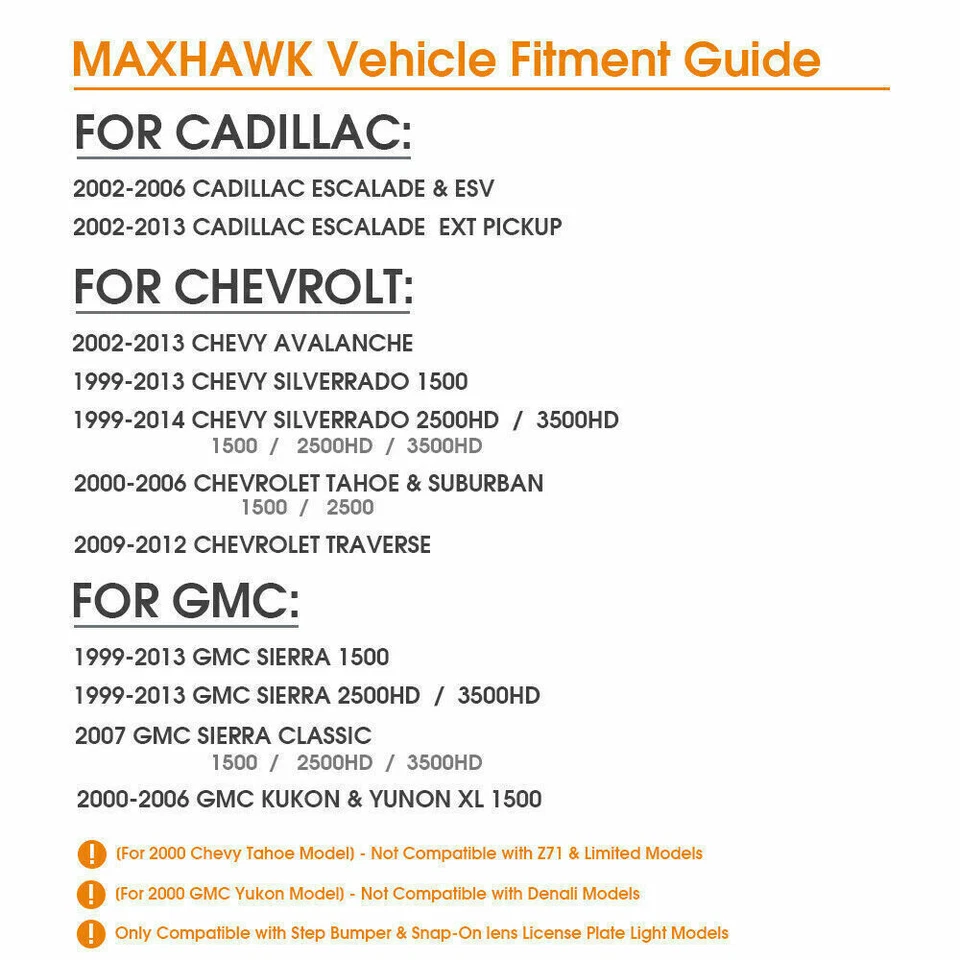 Conjunto de 2 luces LED para matrícula Chevy Silverado GMC Sierra 1500/2500/3500 Foto 2 de 4