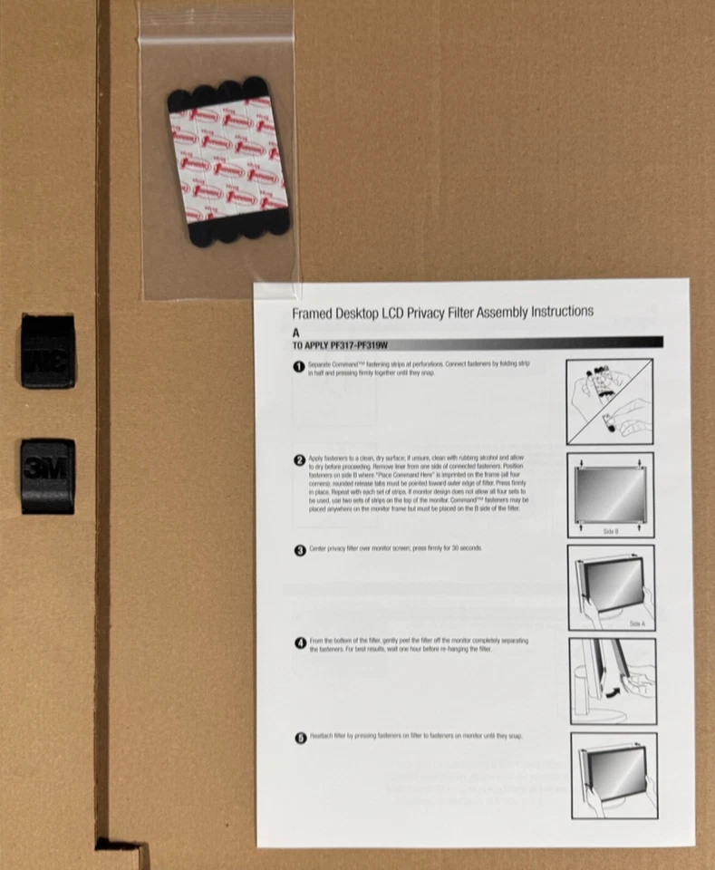 3M LCD Privacy Filter PF319W - Fits 19" Widescreen Computer Monitors - Open Box - Image 3 of 3