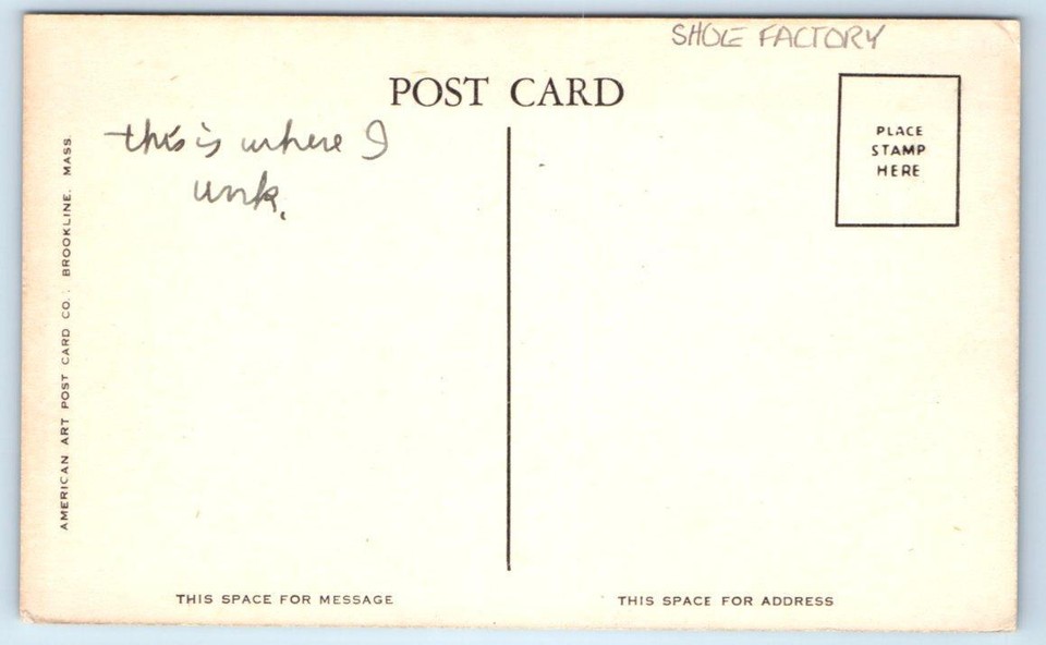 AUBURN, Maine ME Minot Avenue CUSHMAN HOLLIS SHOE FACTORY c1940s