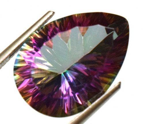 Natural Multi Fire Mystic Topaz Certified Pear Cut 12.15 Ct Loose Gemstone - Picture 3 of 5