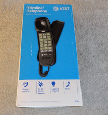 AT T 210 Basic Trimline Corded Phone, No AC Power Required Wall-Mountable Black