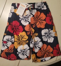 NWT Gymboree Boys Hawaiian Print Swim Trunks and Rash Guard, Size 3T-4T