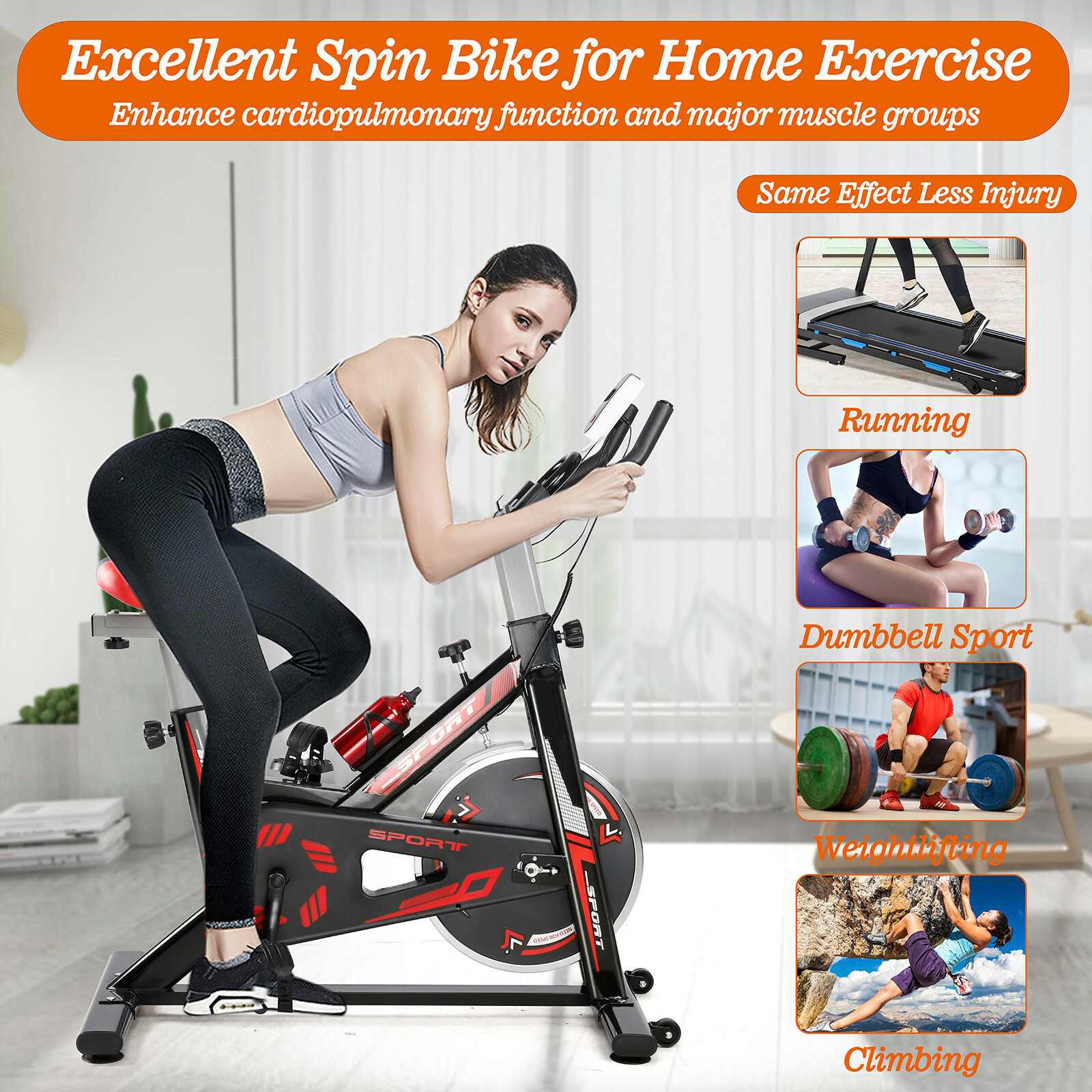 Cycling Bike Exercise Stationary Bike Fitness Cardio Workout Home Indoor Bicycle