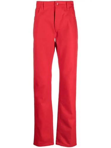 Raf Simons Logo Plaque Straight-leg Denim Trousers M Red New - Picture 18 of 18