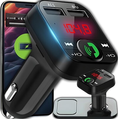 Bluetooth FM Transmitter Auto USB Ladegerät Audio Adapter Xiaomi Huawei P30 F208