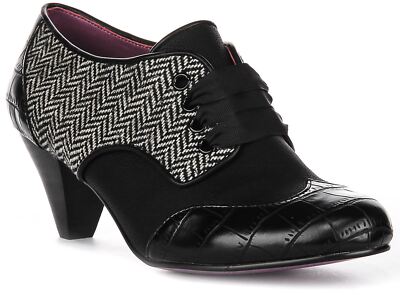 Irregular Choice Tippy Tap Mokassin Kroko Damen Absatz Schwarz Multi UK 4   8