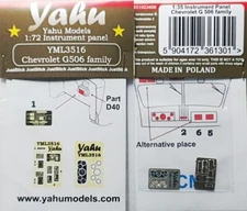 YAHU YML3516 Chevrolet G506 family 1/35 Instrument panel
