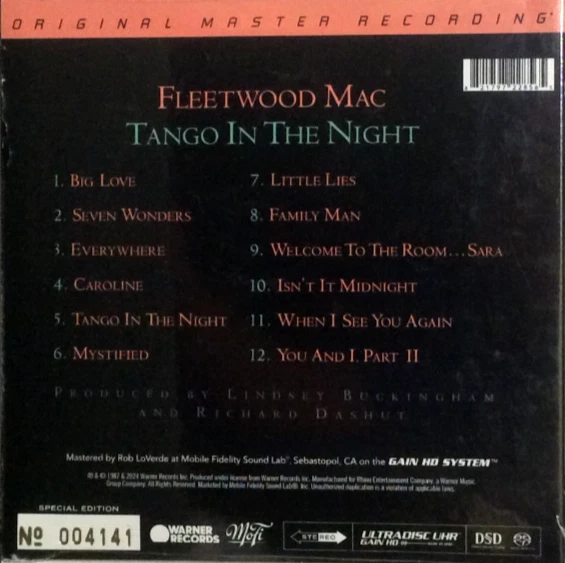 Fleetwood Mac - Tango In The Night  MFSL SACD (Hybrid, Stereo, Remastered) Foto 2 de 2