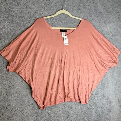 Adara Blouse Top Womens 2X Blush Pink Shirt