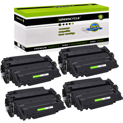 4 Pack CE255A 55A Toner Cartridge fit for HP LaserJet Pro P3011 P3015X MFP M525C