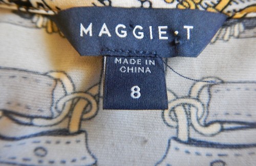 Maggie T designer horse harness & tack print metal logo stretch top size 8 - 10 - Picture 5 of 5