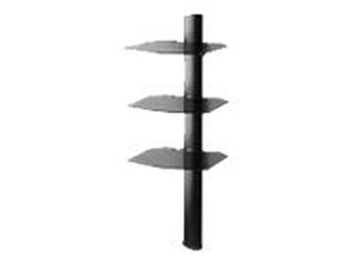 OMNIMOUNT TRIA B 3-Shelf Glass Wall Mount Furniture Entertaiment System Black