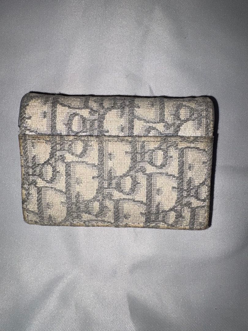 Christian Dior Saddle Bloom Card Holder Gray Leather Condition thumbnail 2
