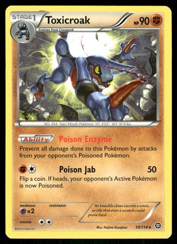 Toxicroak 59/114 - Steam Siege - Rare NM