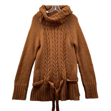 BCBG CableKnit Sweater Dress Women XL Earthy Boho Chunky Y2k Academia Cabin Chic