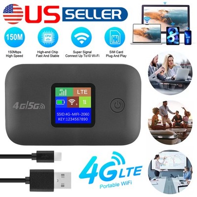 Unlocked 5G LTE Wireless WiFi Router Mobile Broadband MIFI LCD Hotspot 3000mAh
