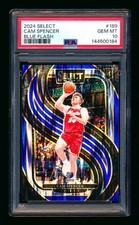 2024-25 PANINI SELECT #189 CAM SPENCER RC BLUE FLASH PRIZM #32/99 PSA 10! POP 2!
